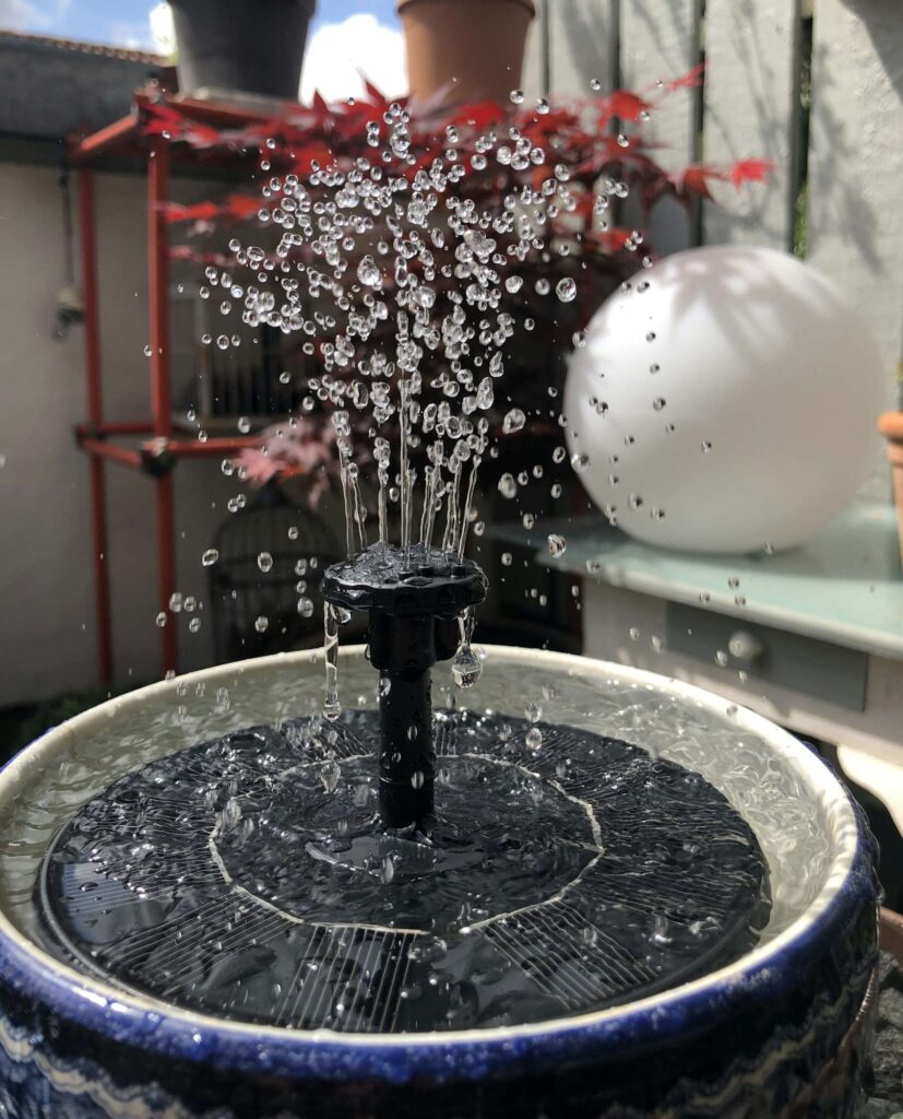 Solar powered fountain pump for home gardening