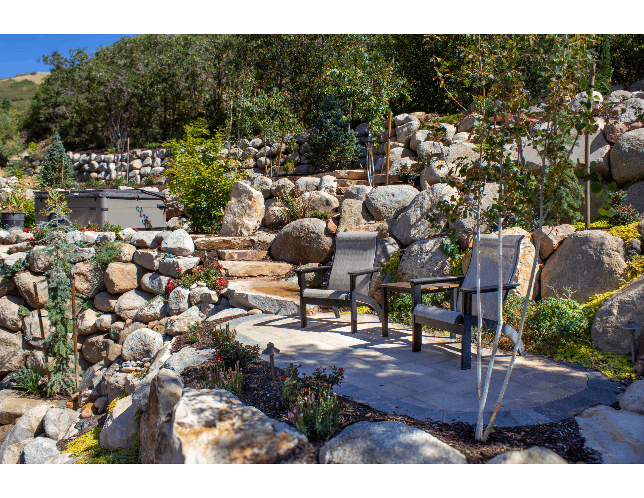 beautiful slope backyard