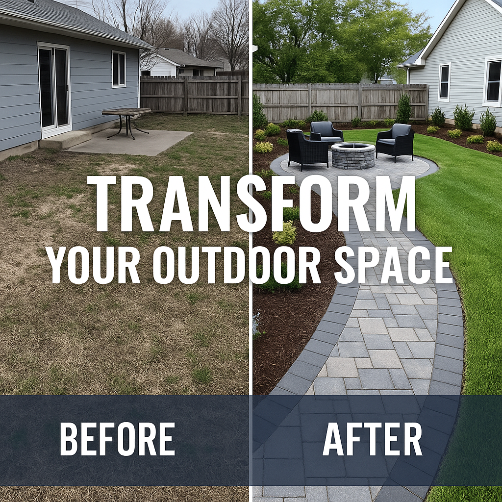 Landscape design before and after