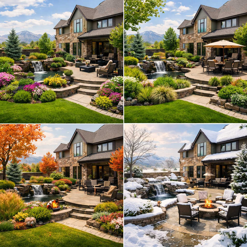 Landscape design in South Jordan Utah that looks attractive and functional across all seasons