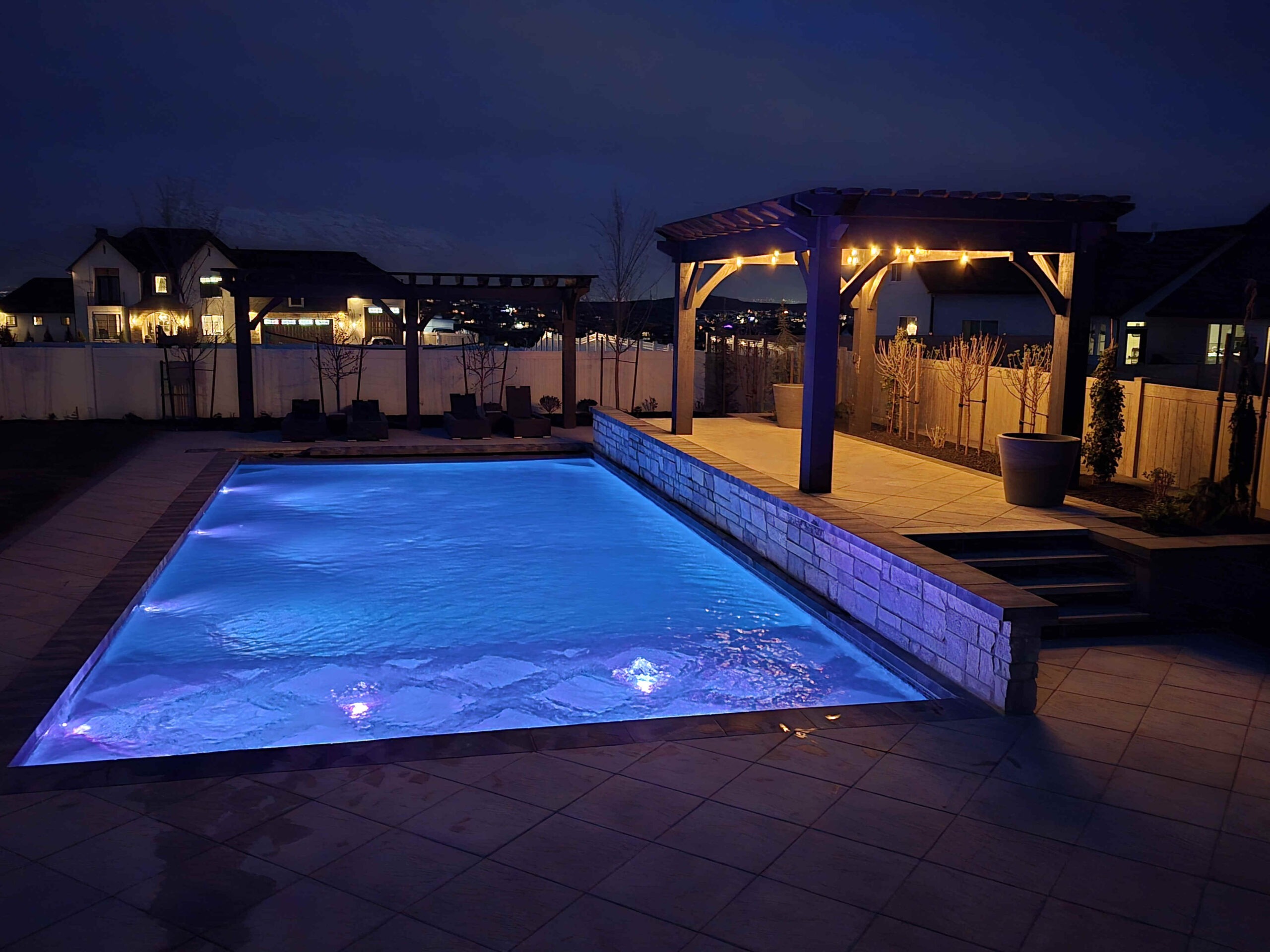 Pool and landscape design plan for a Highland, UT backyard on the bench